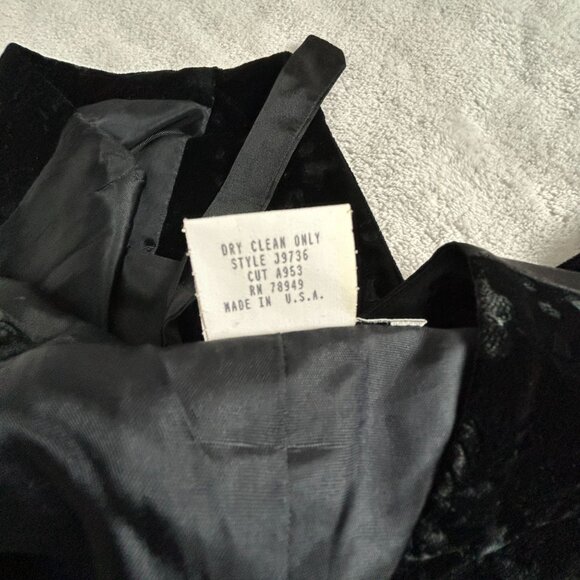 D.B. Waldo Separates Womens Floral Black Velvet Vest Medium Waistcoat Jacket - Picture 4 of 8